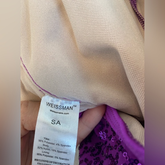 WEISSMAN Dance purple sequin fringe Costume Sequin Fringe Halter Dress D11806 SA - Picture 8 of 11